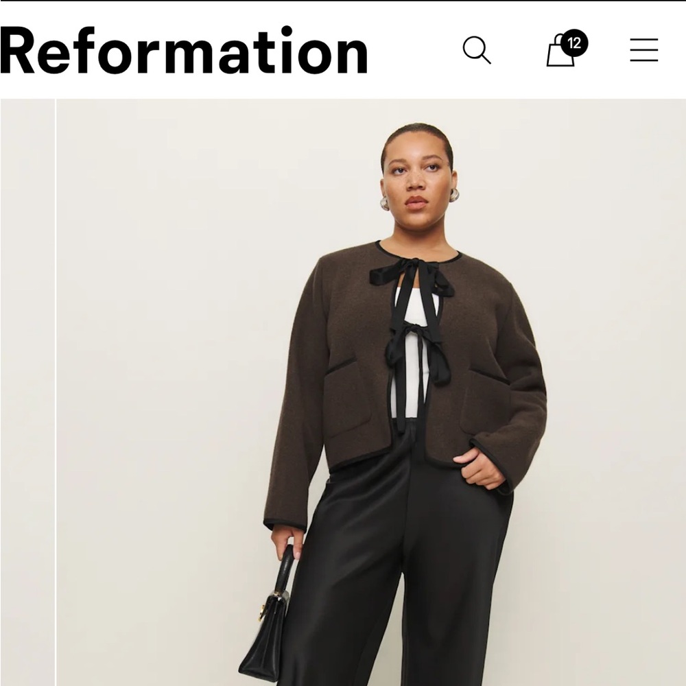 REFORMATION Daisy Cropped Jacket NTW